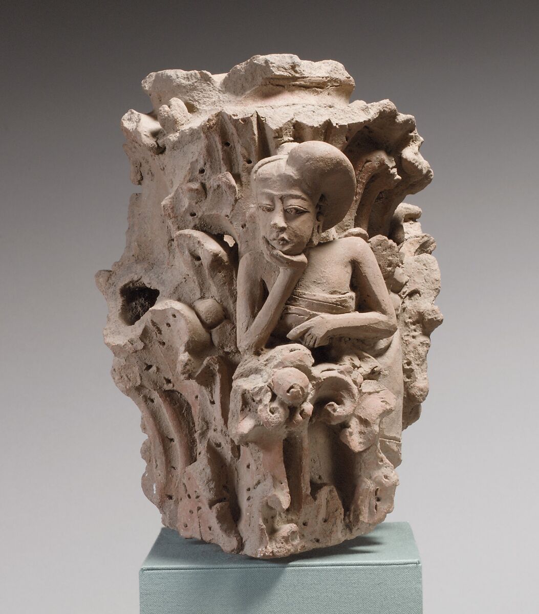 Column Surround with Pensive Woman, Terracotta, Indonesia (Java) 