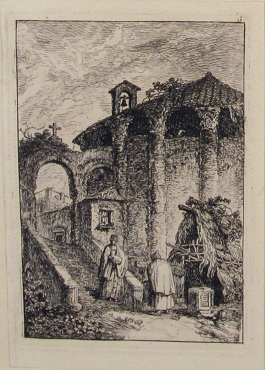 Le Temple Antique, Hubert Robert (French, Paris 1733–1808 Paris), Etching