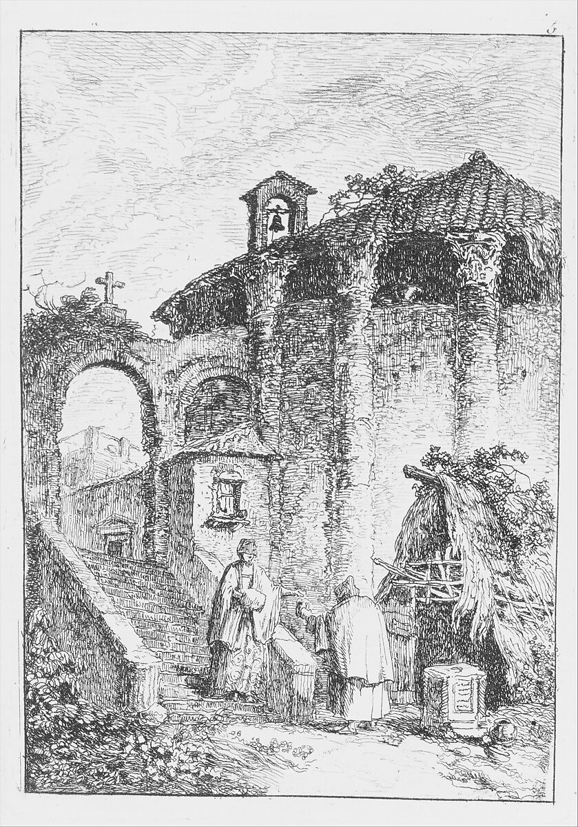 Le Temple Antique, Hubert Robert (French, Paris 1733–1808 Paris), Etching