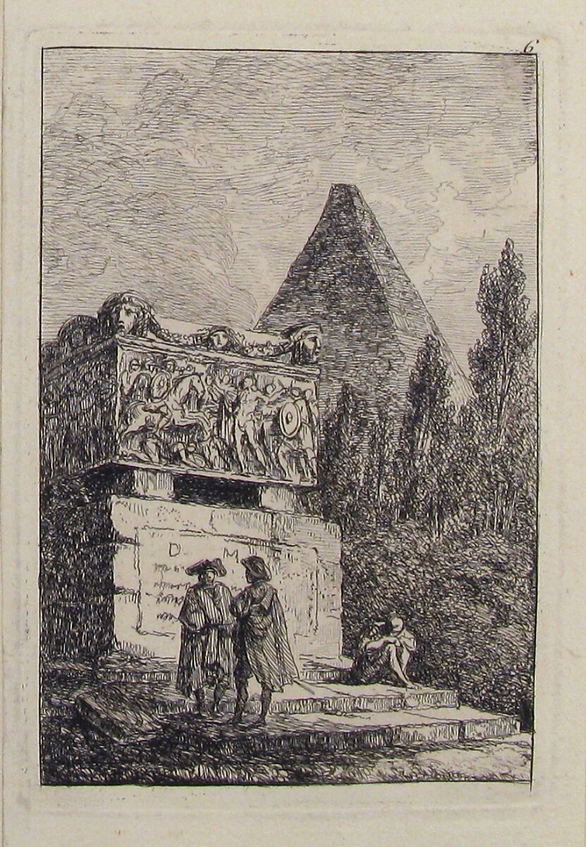 Le Sarcophage, Hubert Robert (French, Paris 1733–1808 Paris), Etching