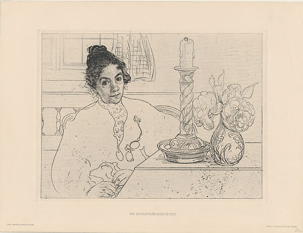 An Artist's Wife (En Konstnärshustru), from the portfolio of the Swedish Fine Art Print Society (Föreningen för Grafisk Konst), Carl Larsson (Swedish, Stockholm 1853–1919 Falun), Etching; third state of three 