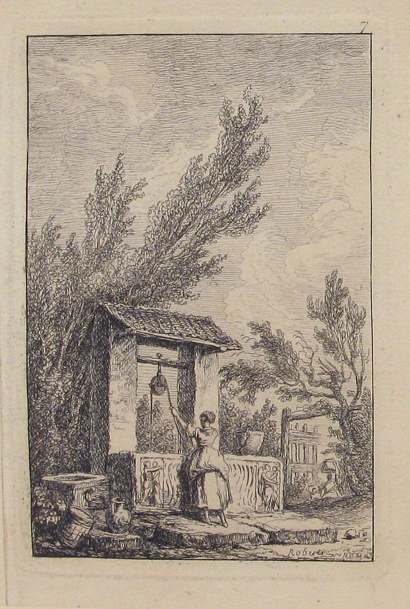 Le Puits, Hubert Robert (French, Paris 1733–1808 Paris), Etching