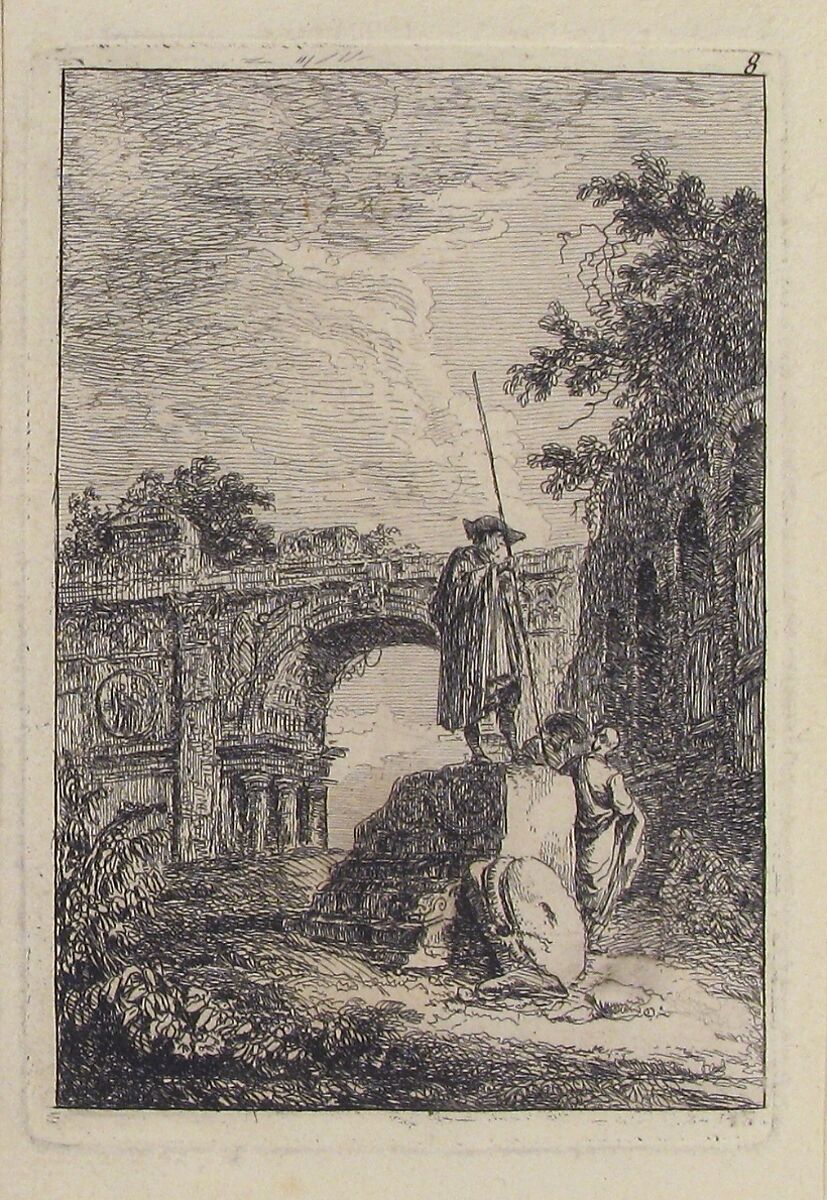 L'Arc de Triomphe, Hubert Robert (French, Paris 1733–1808 Paris), Etching