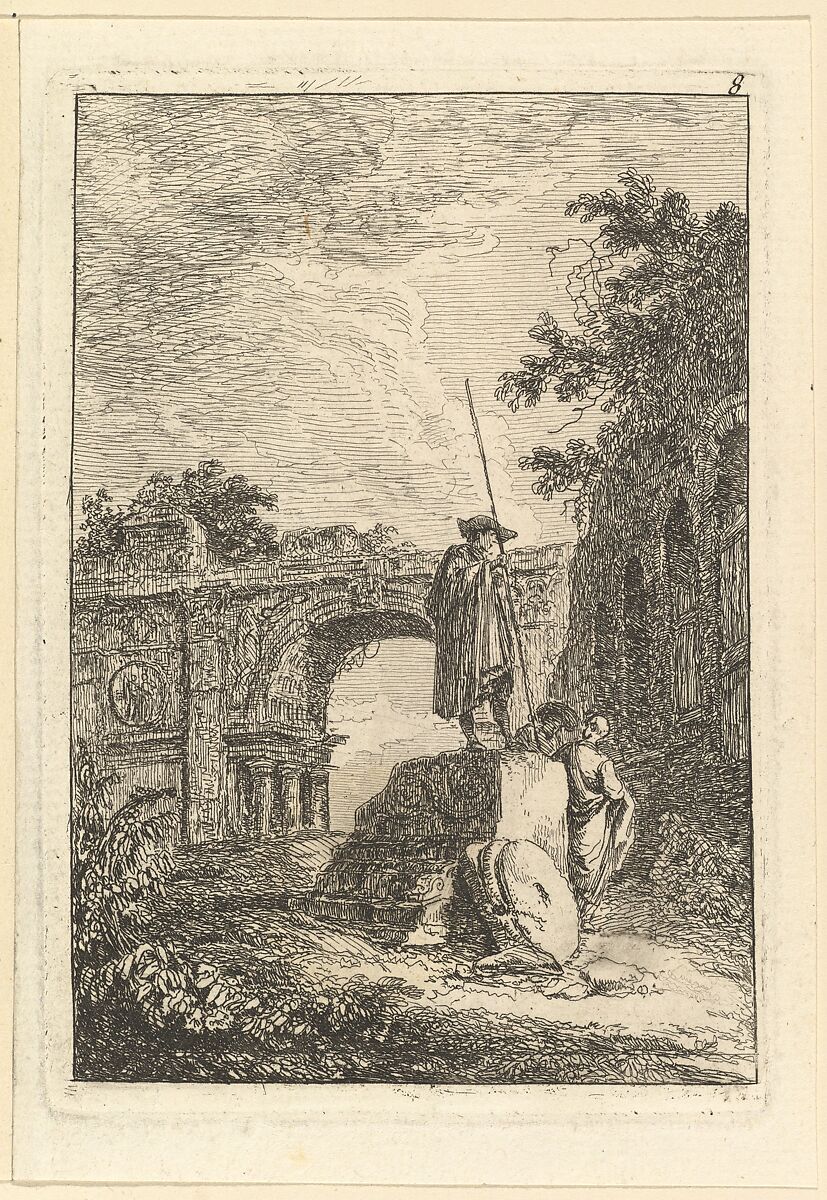 L'Arc de Triomphe, Hubert Robert (French, Paris 1733–1808 Paris), Etching 
