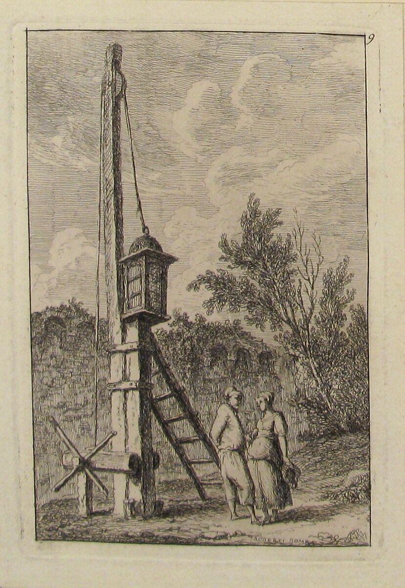 Le Poteau, Hubert Robert (French, Paris 1733–1808 Paris), Etching