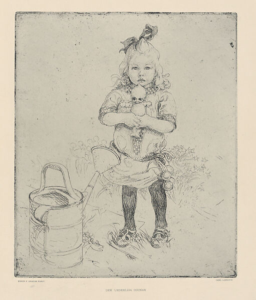 The Strange Doll (Den Underliga Dockan), from the portfolio of the Swedish Fine Art Print Society (Föreningen för Grafisk Konst), Carl Larsson (Swedish, Stockholm 1853–1919 Falun), Etching; second state of two 