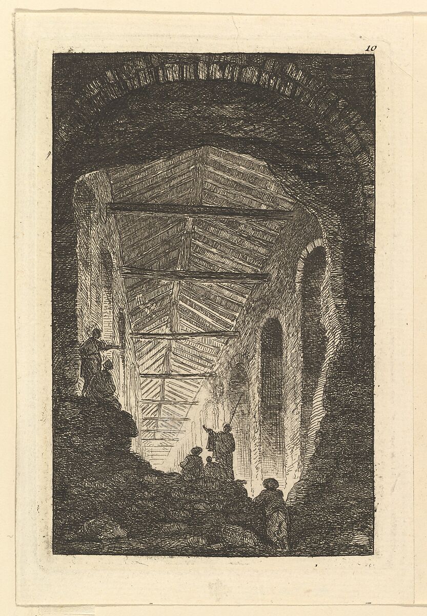 La Galerie Antique, Hubert Robert (French, Paris 1733–1808 Paris), Etching 