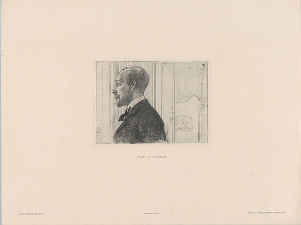 Carl Gustaf Laurin, from the portfolio of the Swedish Fine Art Print Society (Föreningen för Grafisk Konst), Carl Larsson (Swedish, Stockholm 1853–1919 Falun), Etching; fourth state of four 