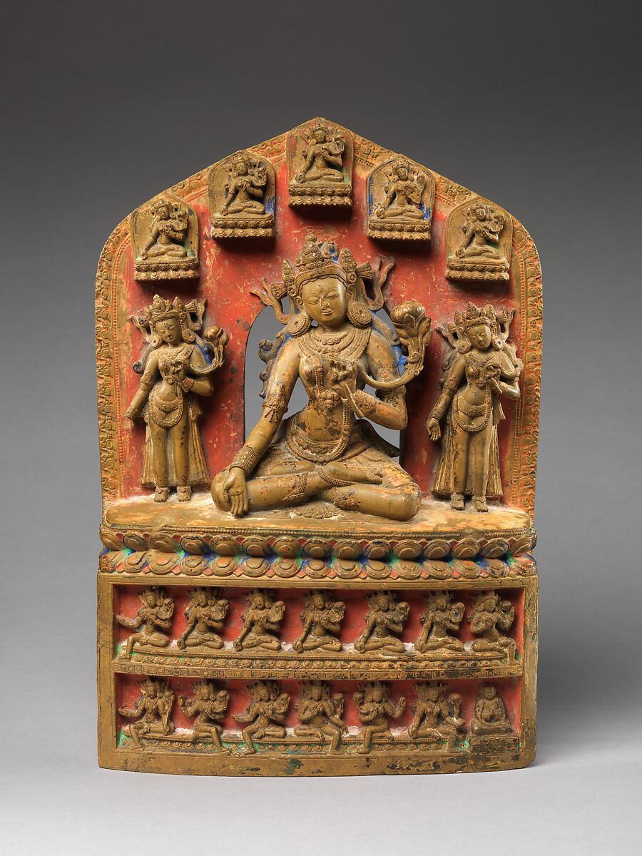Twenty-One Emanations of the Goddess Tara, Stone with polychrome, Tibet 