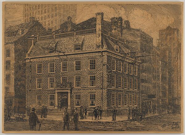 Old Fraunce's Tavern, New York, Charles Macowin Tuttle (American, Muncie, Indiana 1861–1935 Buck Hill Falls, Pennsylvania), Wood block 