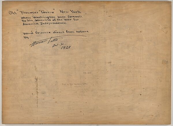 Old Fraunce's Tavern, New York, Charles Macowin Tuttle (American, Muncie, Indiana 1861–1935 Buck Hill Falls, Pennsylvania), Wood block