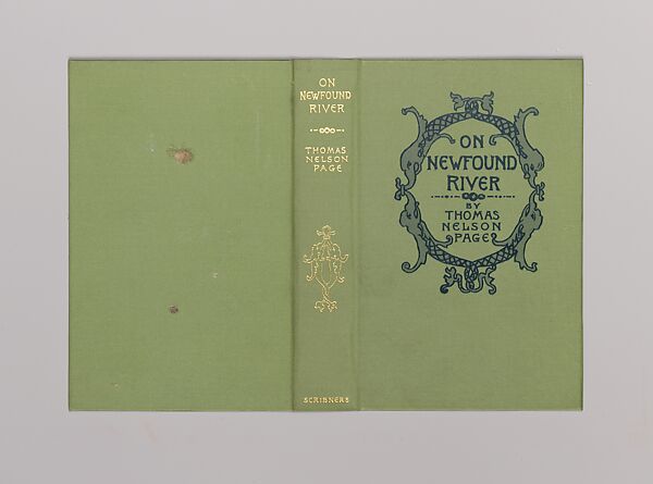 On Newfound River, Alice Cordelia Morse (American, Ohio 1863–1961), Pale green cloth covered boards with dark green and gold decoration 