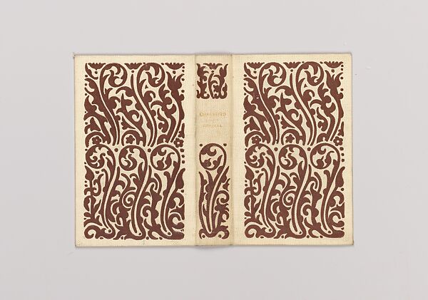 Cranford, Alice Cordelia Morse (American, Ohio 1863–1961), Natural cloth covered boards with brown decoration 