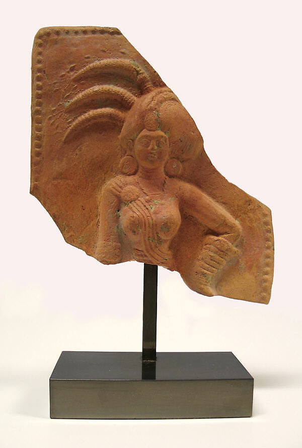 Plaque with a Royal Woman, Terracotta, India 