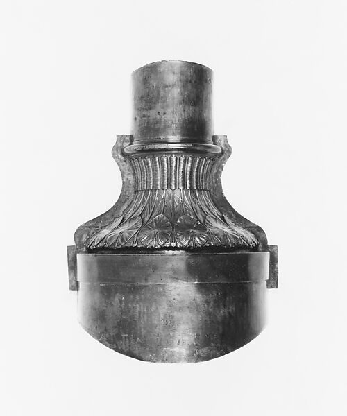 Full-size patterns for facsimiles of front and back halves of foot of Bryant Vase, Tiffany &amp; Co. (American, New York, NY, 1837–present), Copper, metal alloy, lead, American