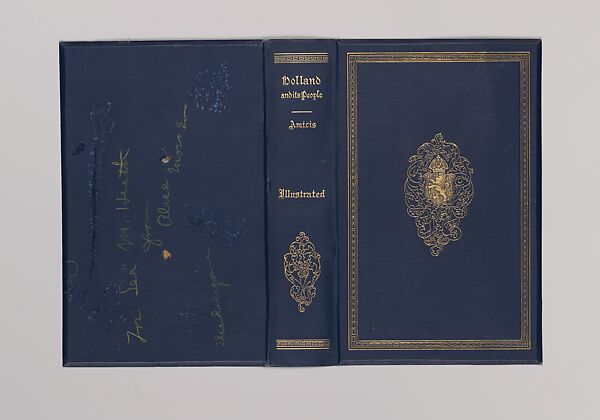 Holland and its People, Cover designed by Alice Cordelia Morse (American, Ohio 1863–1961), Navy cloth covered boards with gold decoration 