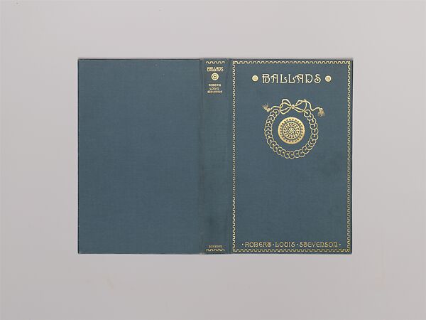 Ballads, Alice Cordelia Morse (American, Ohio 1863–1961), Turquoise cloth covered boards with gold decoration 
