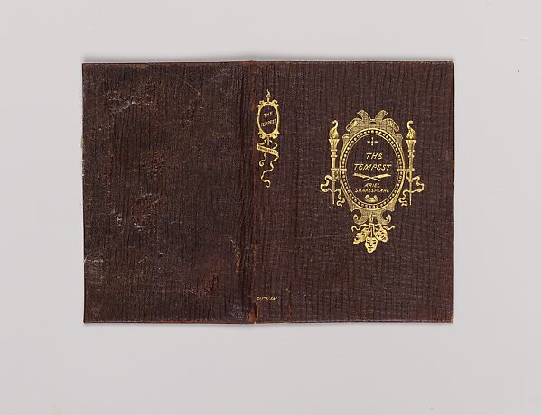 The Tempest (Ariel edition), Cover designed by Alice Cordelia Morse (American, Ohio 1863–1961), Black leather cloth covered boards with gold decoration 