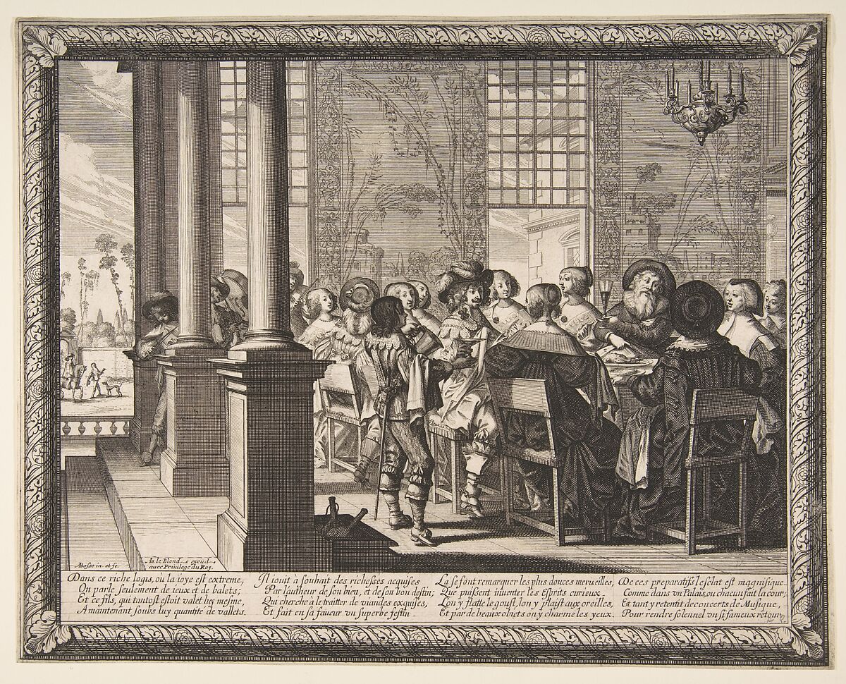 The Banquet for the Return of the Prodigal Son, Abraham Bosse (French, Tours 1602/04–1676 Paris), Etching 