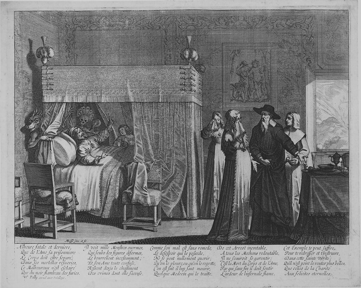 The Death of the Rich Man, Abraham Bosse (French, Tours 1602/04–1676 Paris), Etching