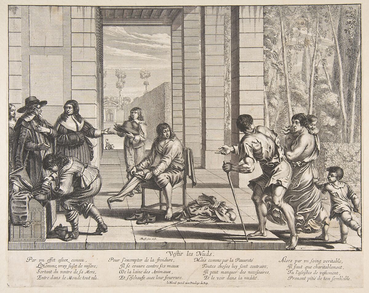Clothing Beggars, Abraham Bosse (French, Tours 1602/04–1676 Paris), Etching 