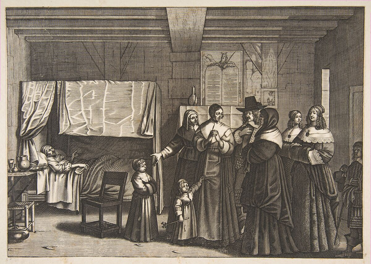 Visiting the Sick, Anonymous, Engraving 