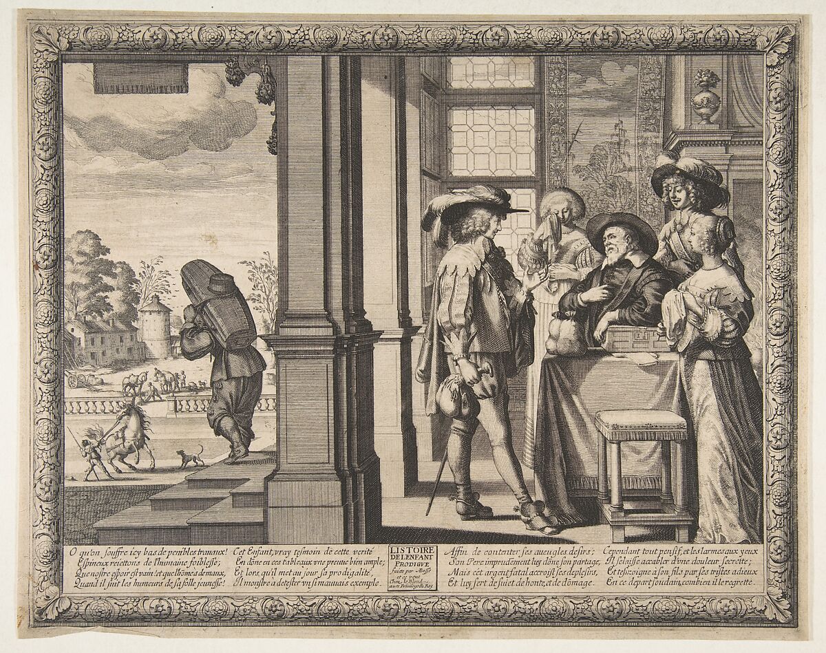 The Prodigal Son Leaves Home, Abraham Bosse (French, Tours 1602/04–1676 Paris), Etching 