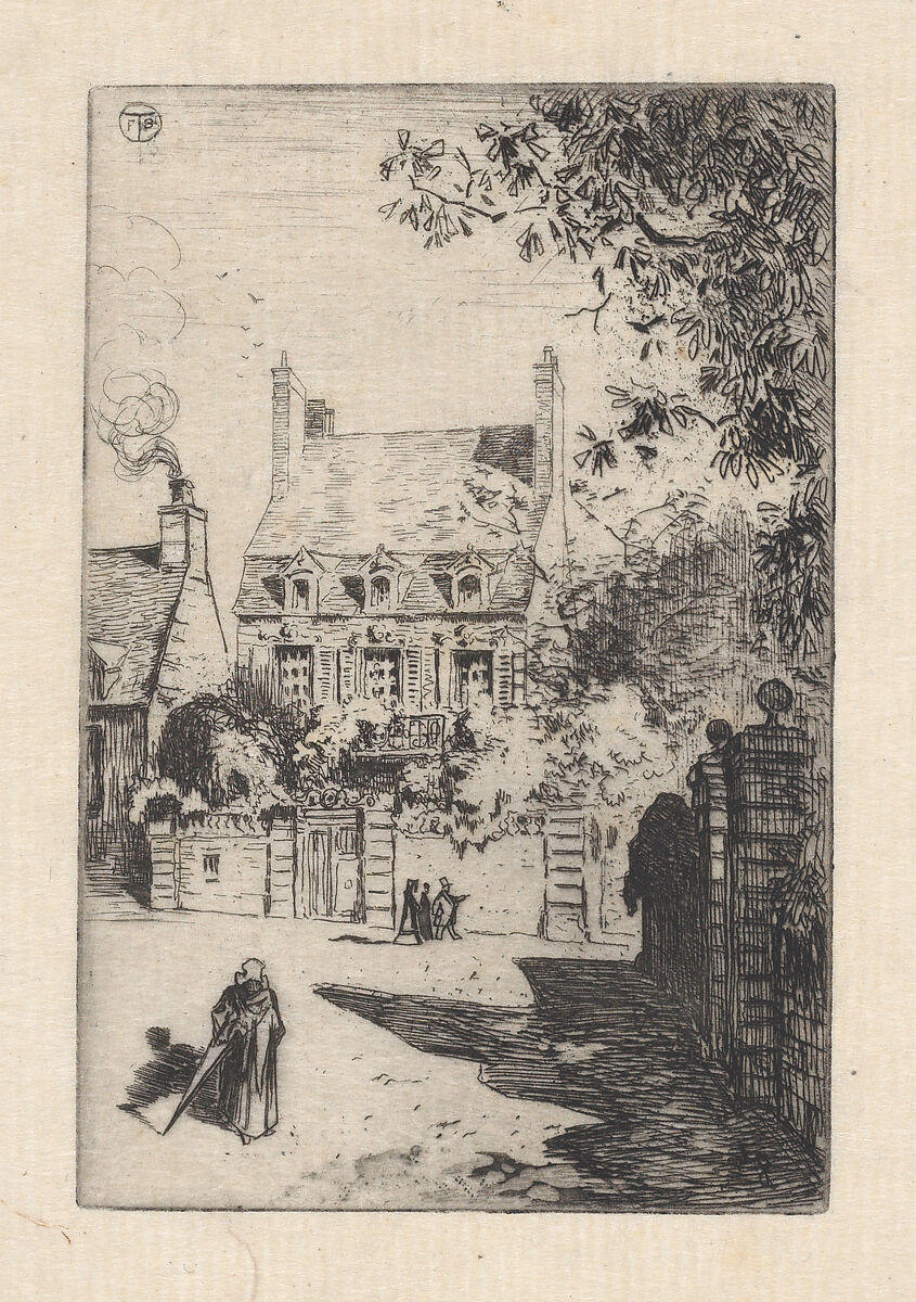 In the Provinces -- The House of Orléans (Valognes), Félix-Hilaire Buhot (French, Valognes 1847–1898 Paris), Etching and aquatint; second state of two 