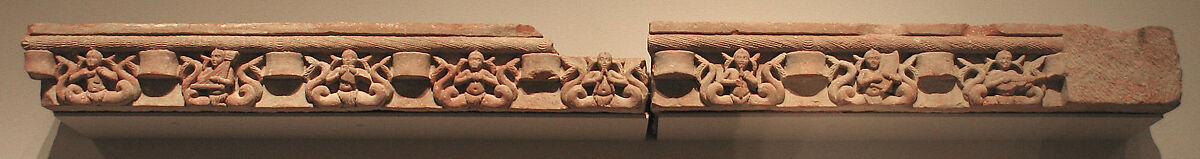 Architectural Frieze with Merman Playing Musical Instruments, Red sandstone, India (Uttar Pradesh, Mathura) 