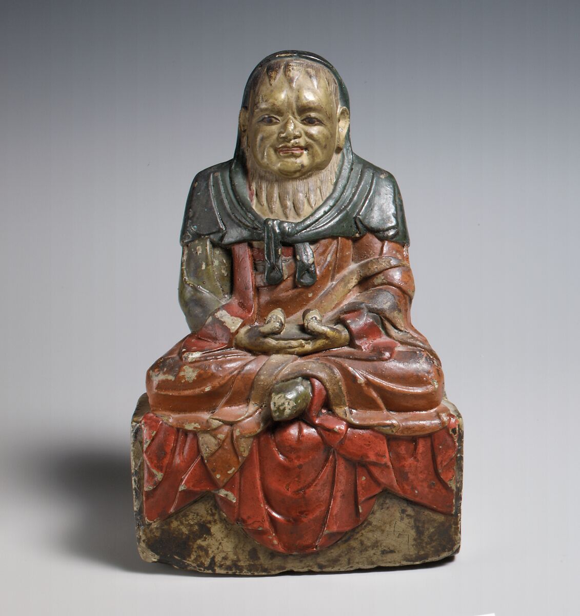 An Arhat, a Buddhist Saint, Stone with color, Tibet 