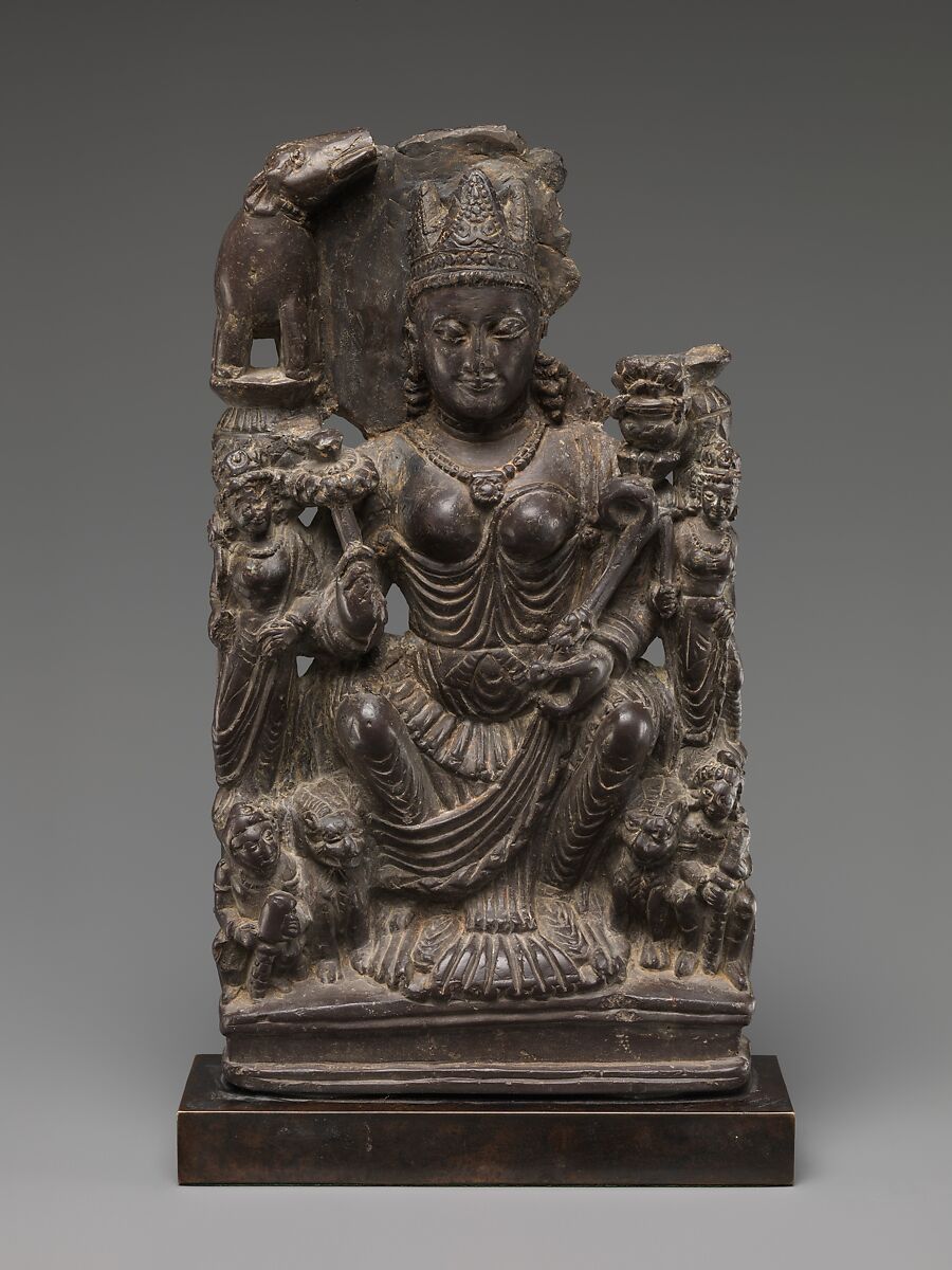 Gaja Lakshmi, Goddess of Fortune, Stone, India (Jammu and Kashmir, ancient kingdom of Kashmir) 