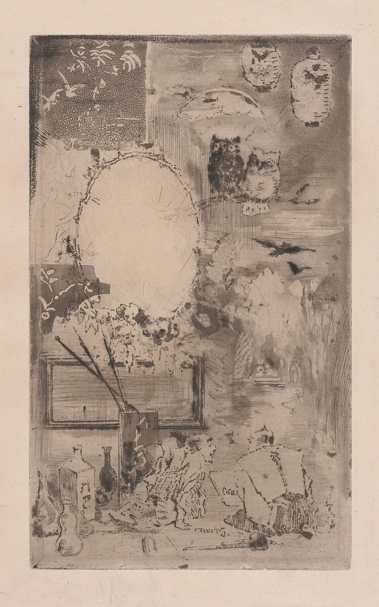 Japanese Baptism, Félix-Hilaire Buhot (French, Valognes 1847–1898 Paris), Etching, aquatint, sulphur tint, spirit ground, lift ground, and stop-out; first state of three 
