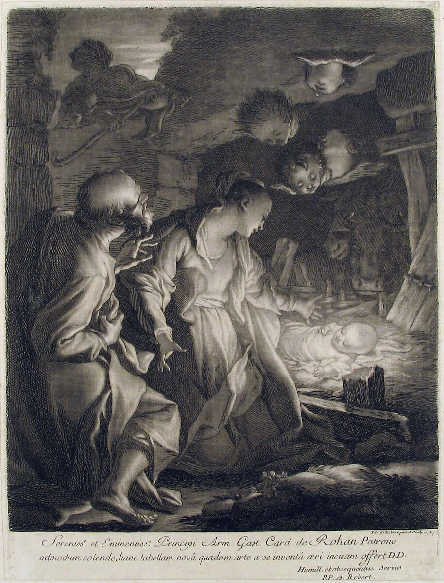 Nativity, Paul Ponce Antoine Robert-de-Seri (French, 1686–1733), Etching 