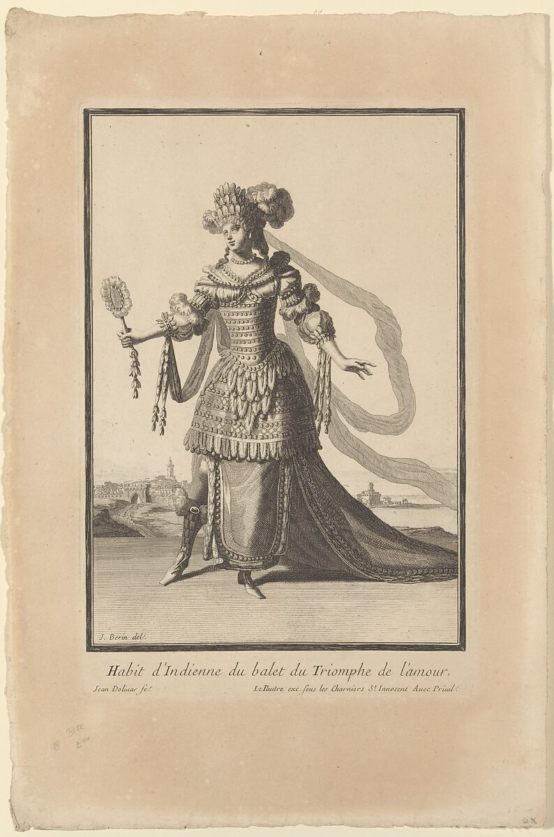 Costume of an Indian Woman from the Ballet "Triumph of Love" (Habit d'Indienne du balet du Triomphe de l'amour), Juan Dolivar  Spanish, Etching and engraving