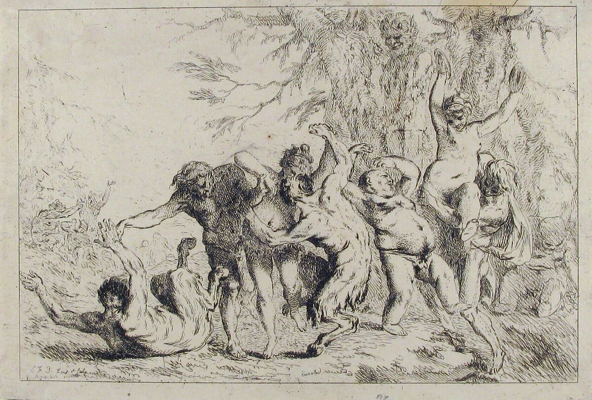 Bacchanal, Louis Félix de La Rue (French, Paris 1731–1765 Paris), Etching 