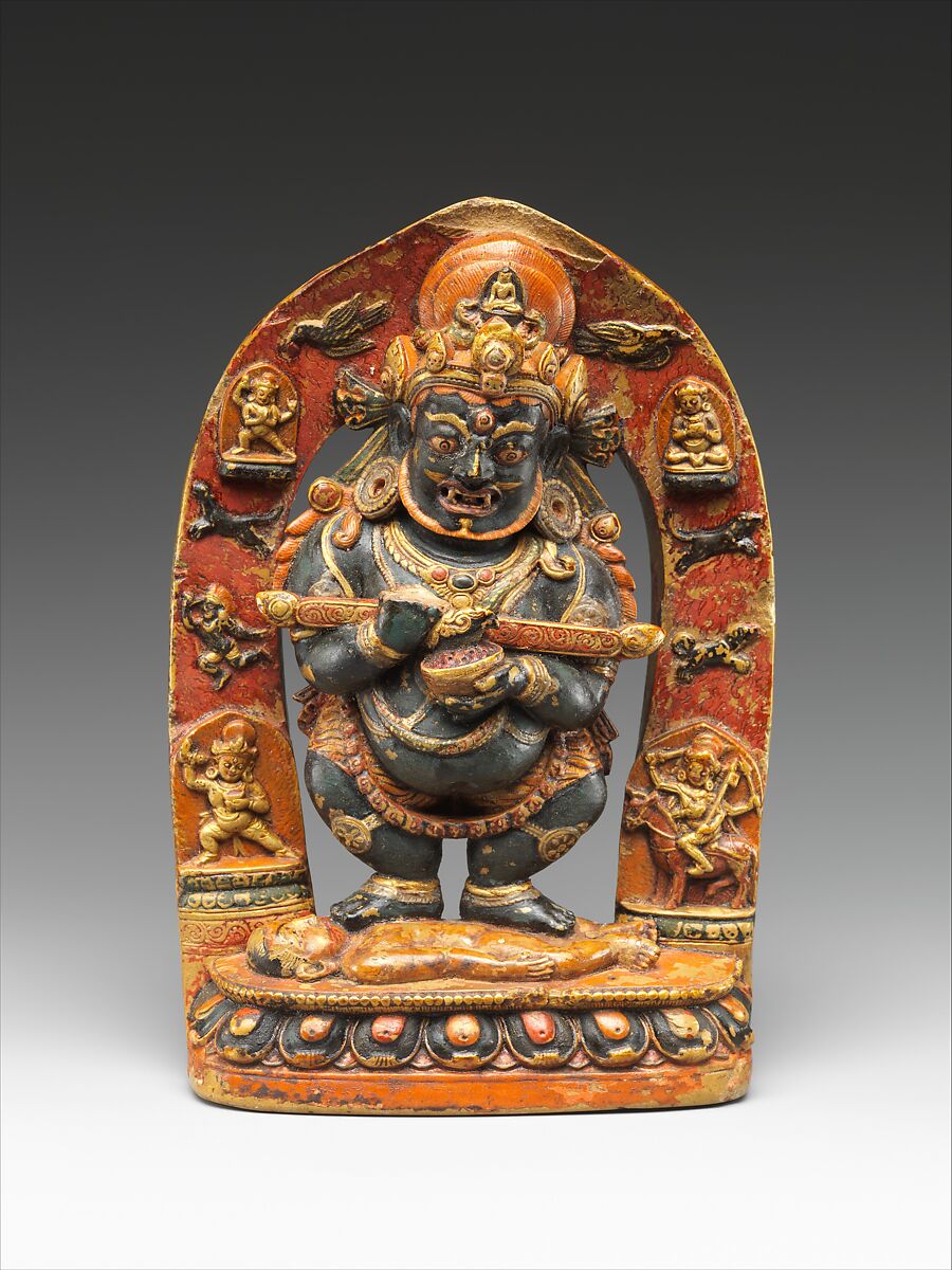 Mahakala Panjaranatha (Protector of the Tent), Steatite with color and gilding, Tibet 