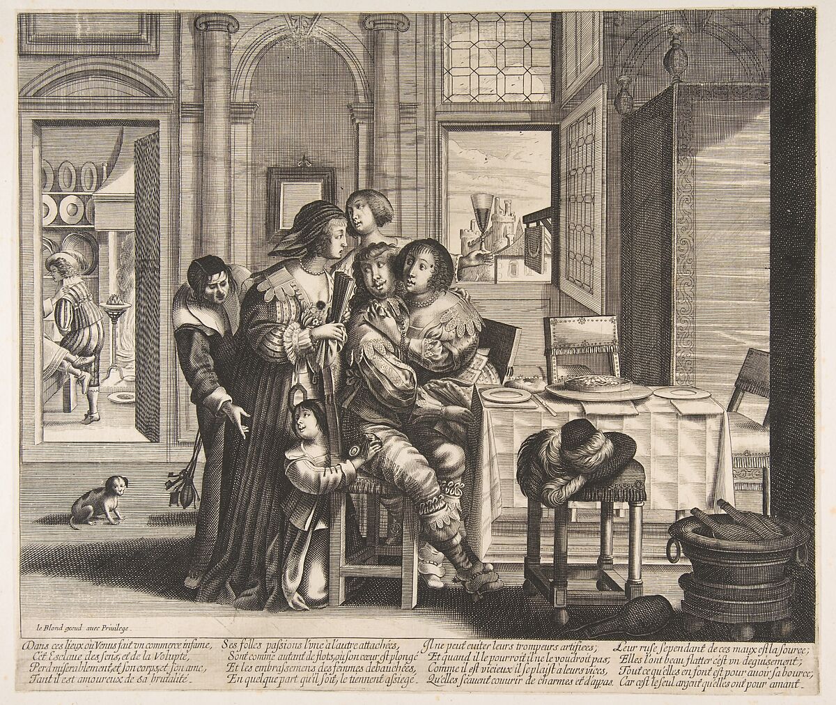 The Prodigal Son in a House of Ill Repute, Anonymous, Engraving 