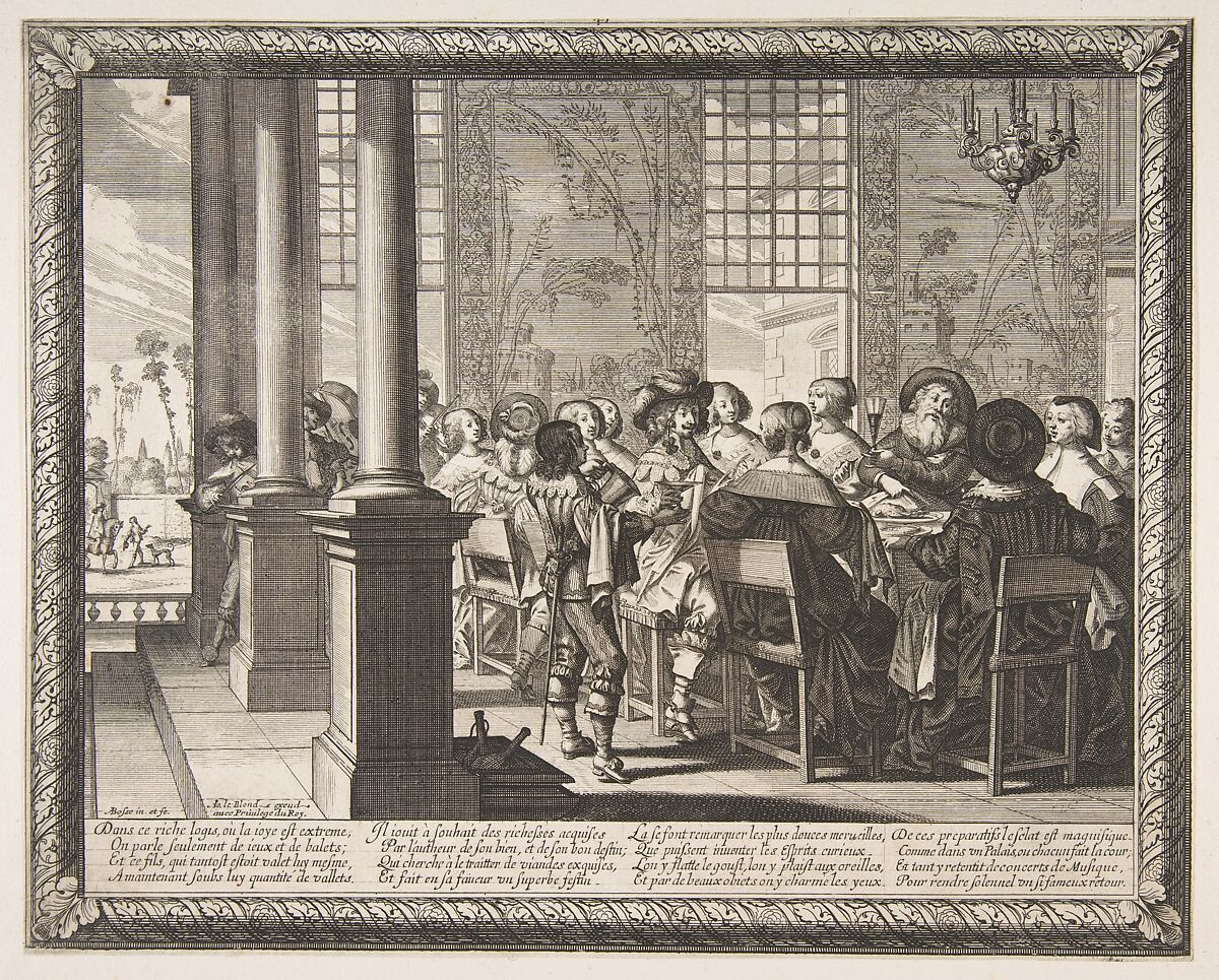 The Banquet for the Return of the Prodigal Son, Abraham Bosse (French, Tours 1602/04–1676 Paris), Etching 