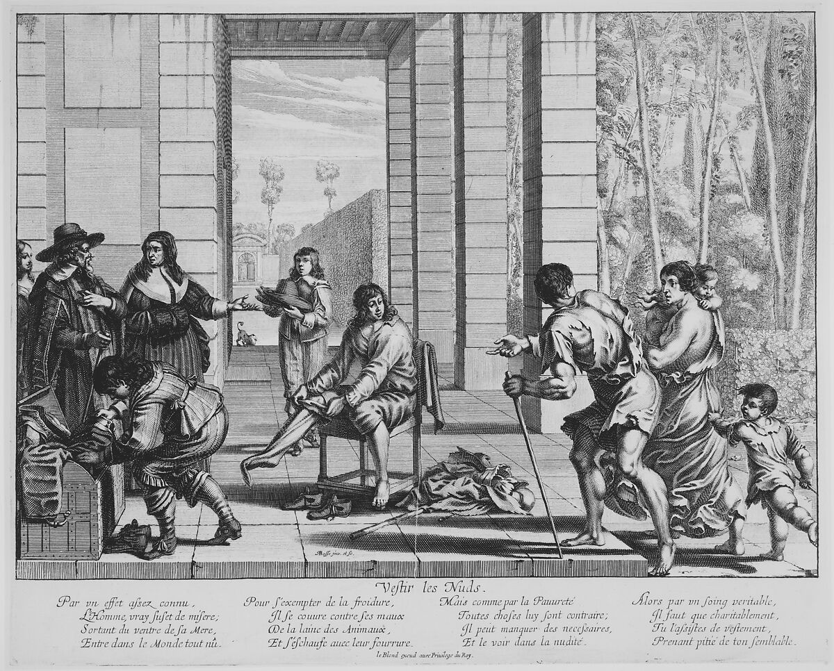 Clothing Beggars, Abraham Bosse (French, Tours 1602/04–1676 Paris), Etching