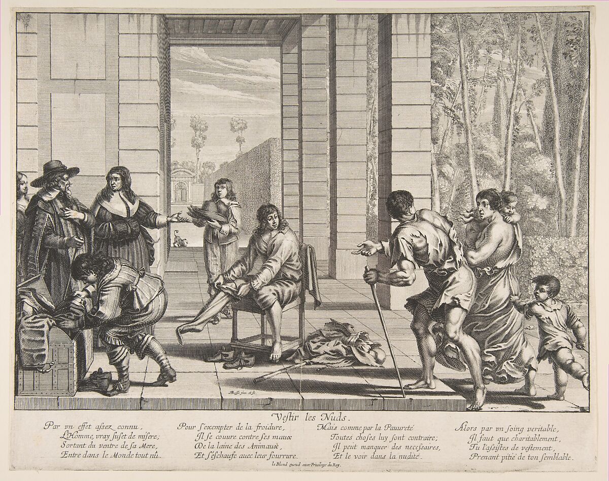 Clothing Beggars, Abraham Bosse (French, Tours 1602/04–1676 Paris), Etching 