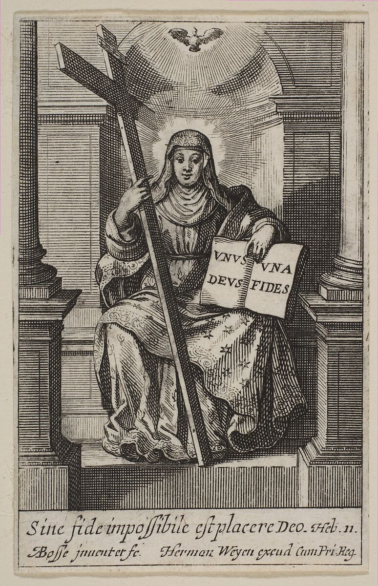 Faith, Abraham Bosse (French, Tours 1602/04–1676 Paris), Etching 