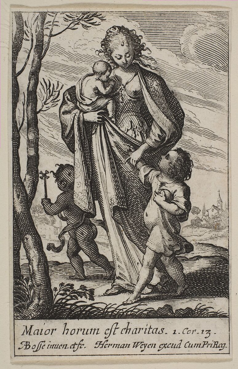 Charity, Abraham Bosse (French, Tours 1602/04–1676 Paris), Etching 