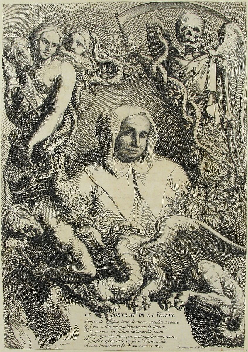 Portrait of la Voisin, Antoine Coypel (French, Paris 1661–1722 Paris), Etching 