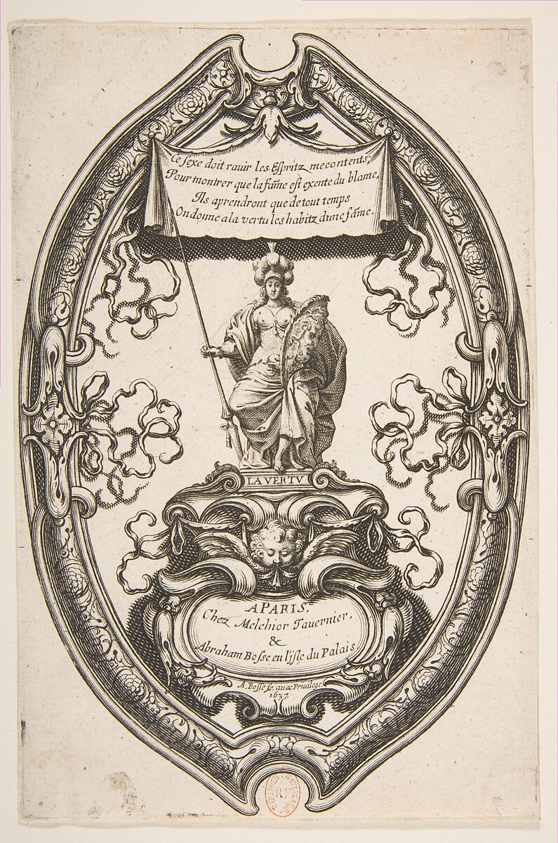 Virtue: Athena, Abraham Bosse (French, Tours 1602/04–1676 Paris), Etching 