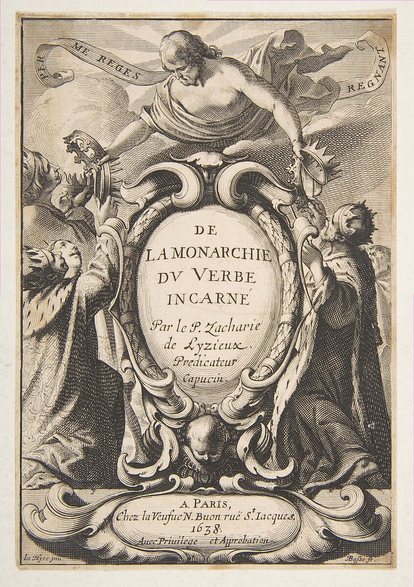 Title-page: De la Monarchie du Verbe incarné, Abraham Bosse (French, Tours 1602/04–1676 Paris), Etching 