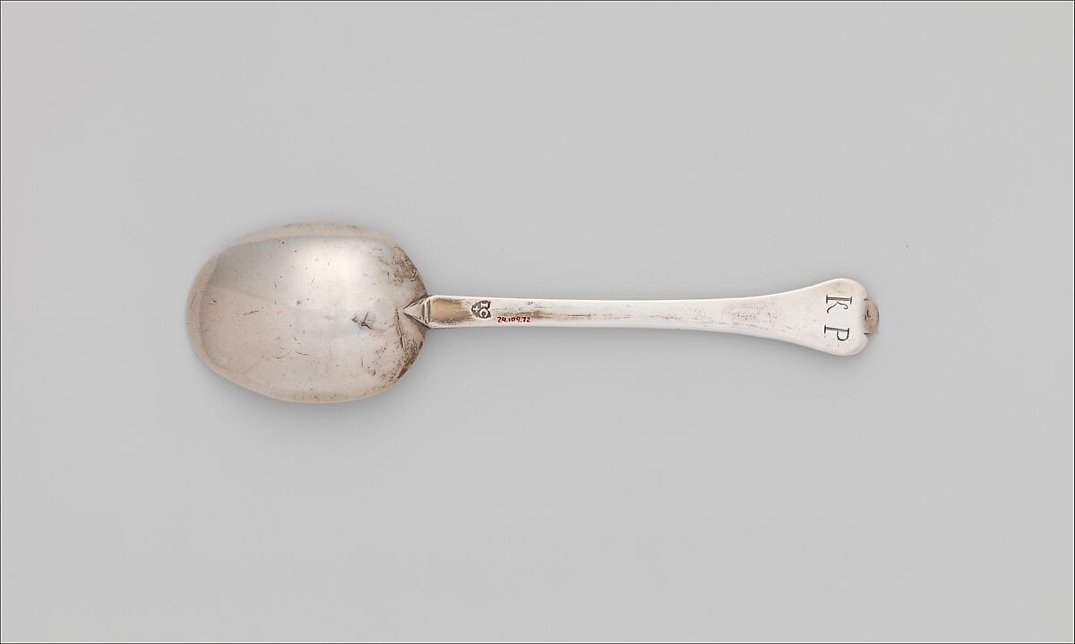 Funeral Spoon, John Coney (1655/56–1722), Silver, American