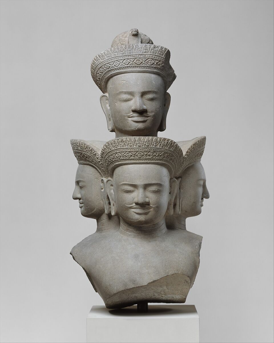 Bust of Five-Headed Shiva, Stone, Cambodia 