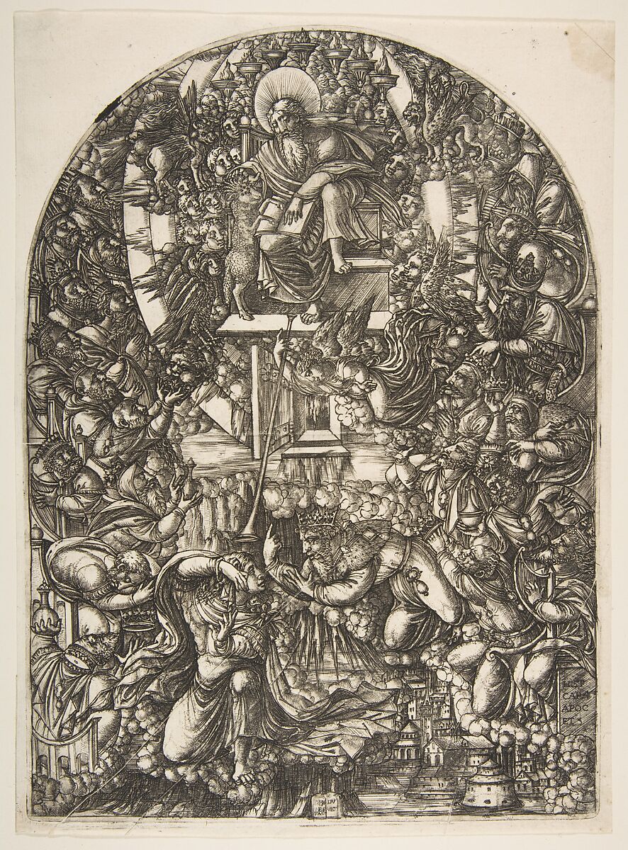 Saint John Summoned to Heaven, from the Apocalypse, Jean Duvet (French, ca. 1485–after 1561), Engraving 