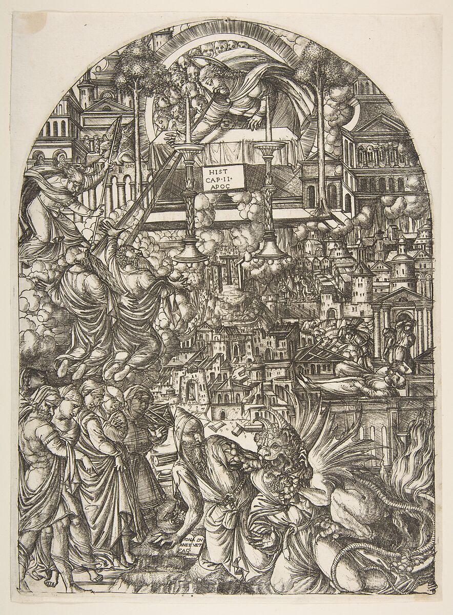 The Measurement of the Temple, from the Apocalypse, Jean Duvet (French, ca. 1485–after 1561), Engraving 