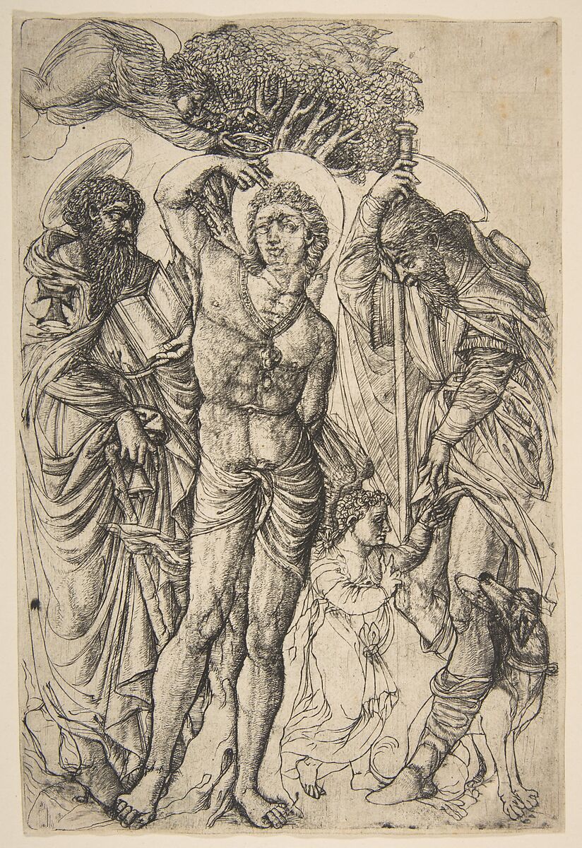 Saints Sebastian, Anthony and Roch, Jean Duvet (French, ca. 1485–after 1561), Engraving 